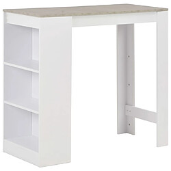 Helloshop26 Table haute mange debout bar bistrot avec étagère blanc 110 cm 0902051