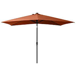 Helloshop26 Parasol avec led et mât en acier terre cuite 2 x 3 m 02_0008072