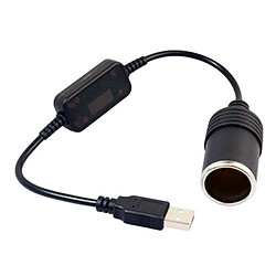 Avis Wewoo Adaptateur de convertisseur de voiture Contrôleur filaire USB vers prise allume-cigare Câble d'alimentation Boost 5V à 12V noir