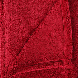 Atmosphera, Createur D'Interieur Plaid en Microfibre uni - 230x180 cm - Rouge