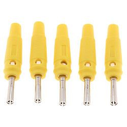 5pieces 4mm Wire Audio Cable Cable Banana Plug Connectors Adaptateur jaune