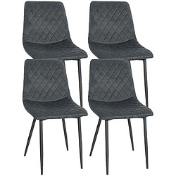 Non Lot de 4 chaises Telde en velours