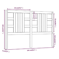 vidaXL Tête de lit Blanc 141x4x100 cm Bois massif de pin pas cher