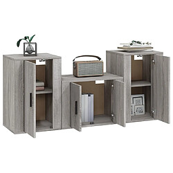 Avis Maison Chic Ensemble de meubles TV 3 pcs pour salon - Sonoma gris Bois d'ingénierie -MN67245