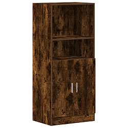 vidaXL Armoire de cuisine chêne fumé 57x41,5x131,5 cm bois ingénierie