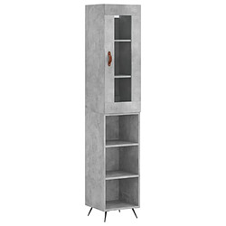 vidaXL Buffet haut Gris béton 34,5x34x180 cm Bois d'ingénierie