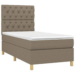 Avis Maison Chic Lit adulte- Lit + matelas,Sommier à lattes de lit avec matelas Taupe 80x200 cm Tissu -GKD72559