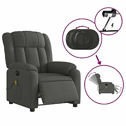 Maison Chic Fauteuil Relax pour salon, Fauteuil inclinable de massage électrique gris foncé tissu -GKD44047 pas cher