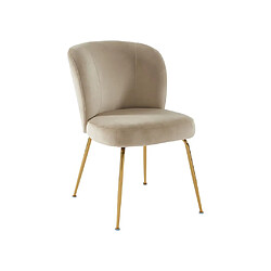 Acheter Vente-Unique Lot de 6 chaises en velours et métal doré - Beige - POLPONA