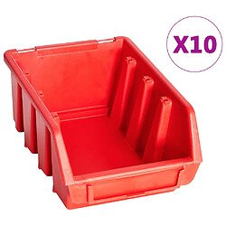 vidaXL Kit de bacs de stockage et panneaux muraux 29 pcs rouge et noir