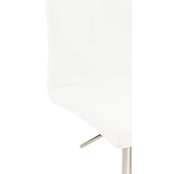 Acheter Decoshop26 Tabouret de bar x1 réglable en hauteur et pivotant à 360° plateforme ronde en métal assise en PVC blanc 10_0004563