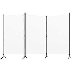 vidaXL Cloison de séparation 3 panneaux Blanc 260x180 cm Tissu