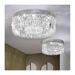 Luminaire Center Plafonnier élégant en cristal PRISMA chrome 12 ampoules