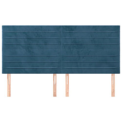 Avis Maison Chic Lot de 4 Têtes de lit design pour chambre - Décoration de lit Bleu foncé 80x5x78/88 cm Velours -MN72286