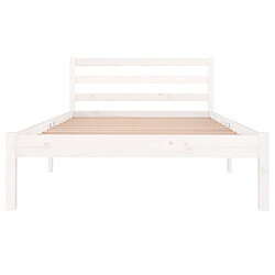 Avis vidaXL Cadre de lit sans matelas bois de pin massif 100x200 cm blanc