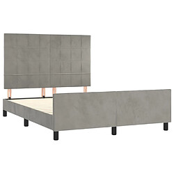 Acheter Maison Chic Lit adulte - Cadre Structure de lit avec tête de lit Contemporain Gris clair 140x190 cm Velours -MN61251