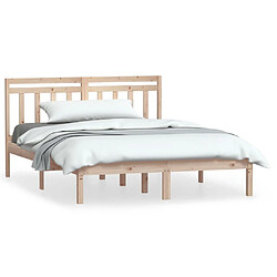 vidaXL Cadre de lit sans matelas bois massif 140x190 cm