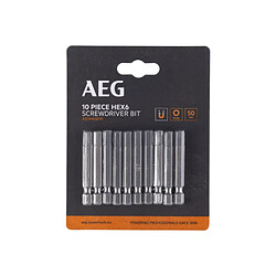 Embouts de vissage AEG - 50 mm - Acier - 10 pcs - HEX6