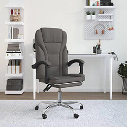 vidaXL Fauteuil inclinable de bureau Gris foncé Tissu