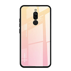 Wewoo Coque Pour Xiaomi Redmi 8 Gradient Color Glass Case Jaune