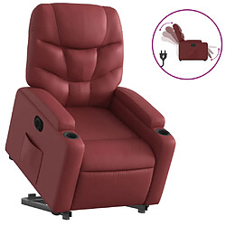 vidaXL Fauteuil inclinable électrique rouge bordeaux similicuir