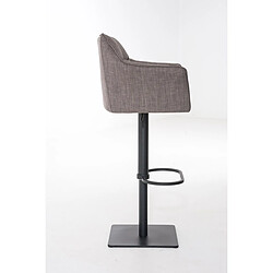 Avis Decoshop26 Tabouret de bar chaise haute de comptoir couture carrées assise en tissu gris cadre en métal noir 10_0004696