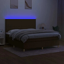 Acheter Maison Chic Lit adulte- Lit + matelas + LED,Sommier à lattes de lit matelas et LED Marron foncé 160x200 cm -GKD70967