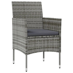 vidaXL Salon de jardin 8 pcs avec coussins résine tressée gris pas cher