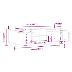 vidaXL Meuble TV 140x35x40 cm Bois de pin massif pas cher