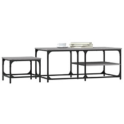 Avis Maison Chic Lot de 2 Tables basses gigognes,Table Console sonoma gris bois d'ingénierie -MN49439