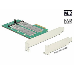 DeLOCK PCI Express Card > 2 x internal M.2 Key B with RAID - Speicher-Controller - M.2 Card Low Profile - 6GBps - RAID 0, 1 - PCIe 2,0 x4 (89536)