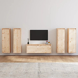 vidaXL Meubles TV 5 pcs Bois massif de pin