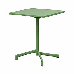 Mes Table de jardin 60x60x71cm en métal vert - BACA