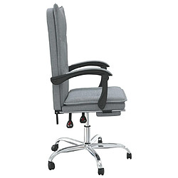 Avis vidaXL Fauteuil inclinable de bureau Gris clair Tissu