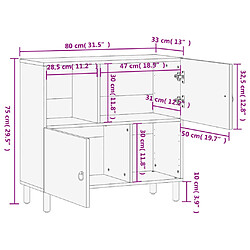 vidaXL Armoire latérale 80x33x75 cm bois massif de manguier pas cher