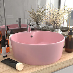 vidaXL Lavabo de luxe avec trop-plein Rose mat 36x13 cm Céramique 