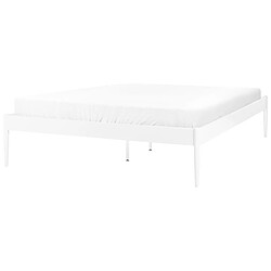 Beliani Lit double 140 x 200 cm en métal blanc VAURS