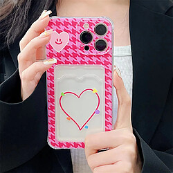 GUPBOO Étui pour iPhone13ProMax Plaid Love Card Sleeve Silicone Phone Case Soft