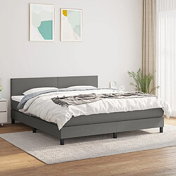 Maison Chic Lit Adulte - Lit simple Lit à sommier tapissier avec matelas moelleux - Meuble de Chambre - Gris foncé 180x200cm Tissu -MN28499