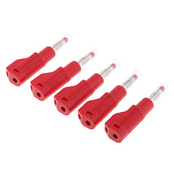 5pieces 4mm Banana Plug pour Sondes de Test Instrument Instrument Meter Connector rouge pas cher