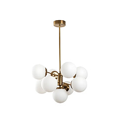 Vente-Unique Suspension en métal - 9 globes - H. 80 cm - Blanc et doré - MUDONI