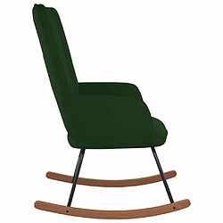 Avis Maison Chic Chaise à bascule | Fauteuil Relax, design moderne Vert foncé Velours -GKD46755