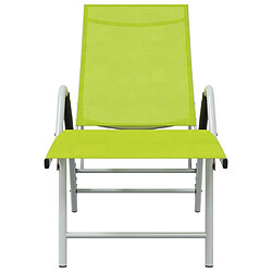 Avis Maison Chic Chaise longue Jardin| Bain de soleil Relax | Transat Textilène et aluminium Vert -GKD88778