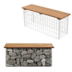 Helloshop26 Banc de jardin gabion 100 x 30 x 5 cm marron clair teck 03_0006436