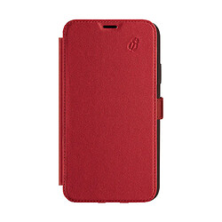 BEETLECASE Étui pour Apple iPhone 12/iPhone 12 Pro Folio Premium avec Porte-Cartes Rouge