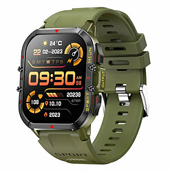 Hommes Montre Intelligente Sain Moniteur Bluetooth Appel Étanche Fitness Sport Smartwatch Pour Ios Android Téléphone Vert