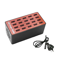 Universal Chargeur intelligent 20 ports USB 20A Station de chargeur de bureau avec plug (rouge)