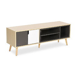 Avis ICONIK INTERIOR Meuble TV en Bois - Design Scandinave - Bjorn Gris