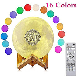 Universal Bluetooth compatible Coran haut-parleur sans fil de nuit de nuit musulmane Récitation koran livre bluetooth haut-parleur coloré lampe de lune 3D