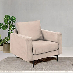 MAISON AUBERTIN Fauteuil Caruso Velours Beige 1 Place